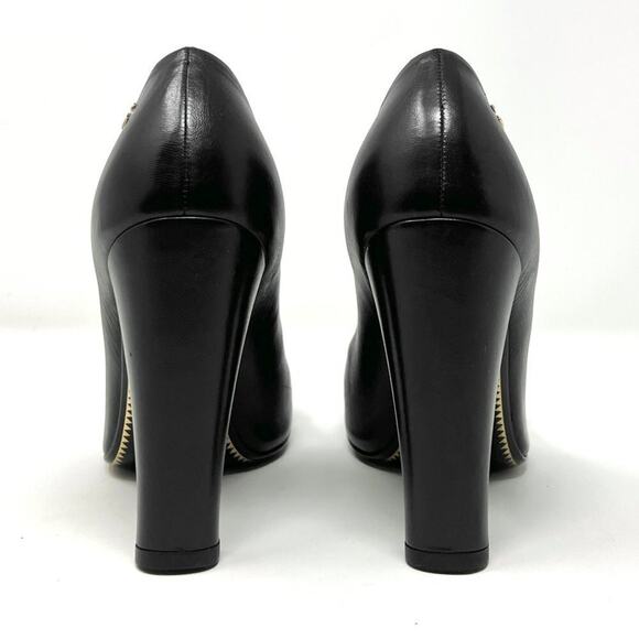 Chanel Black Velvet Cap Toe CC Logo Pumps- Size 36.5 - Picture 5 of 10